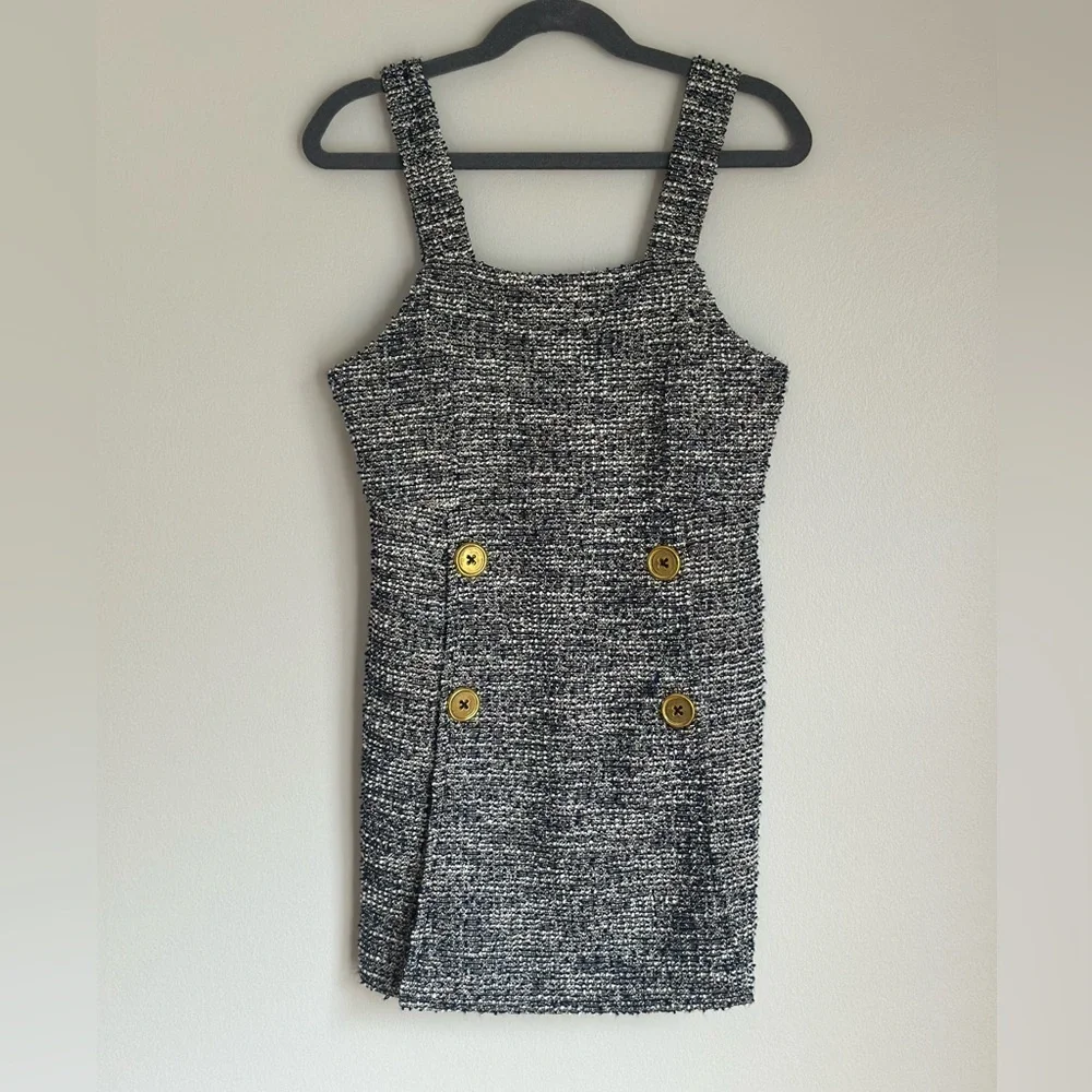 Bonnie Jean Girls Boucle Romper Dress Front Buttons Navy/white Size 8